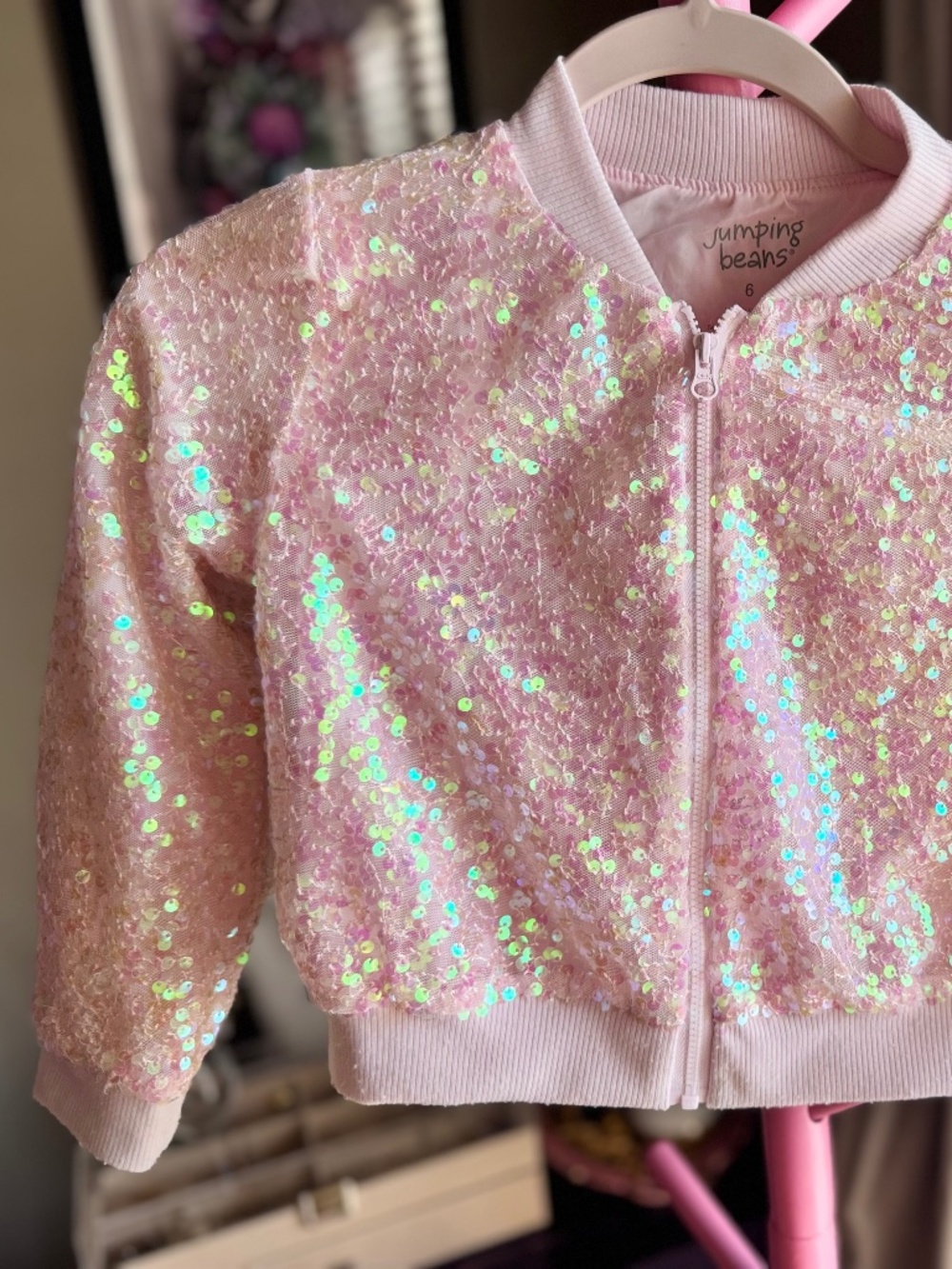 jumping beans Iridescent Pink Sequin Jacket